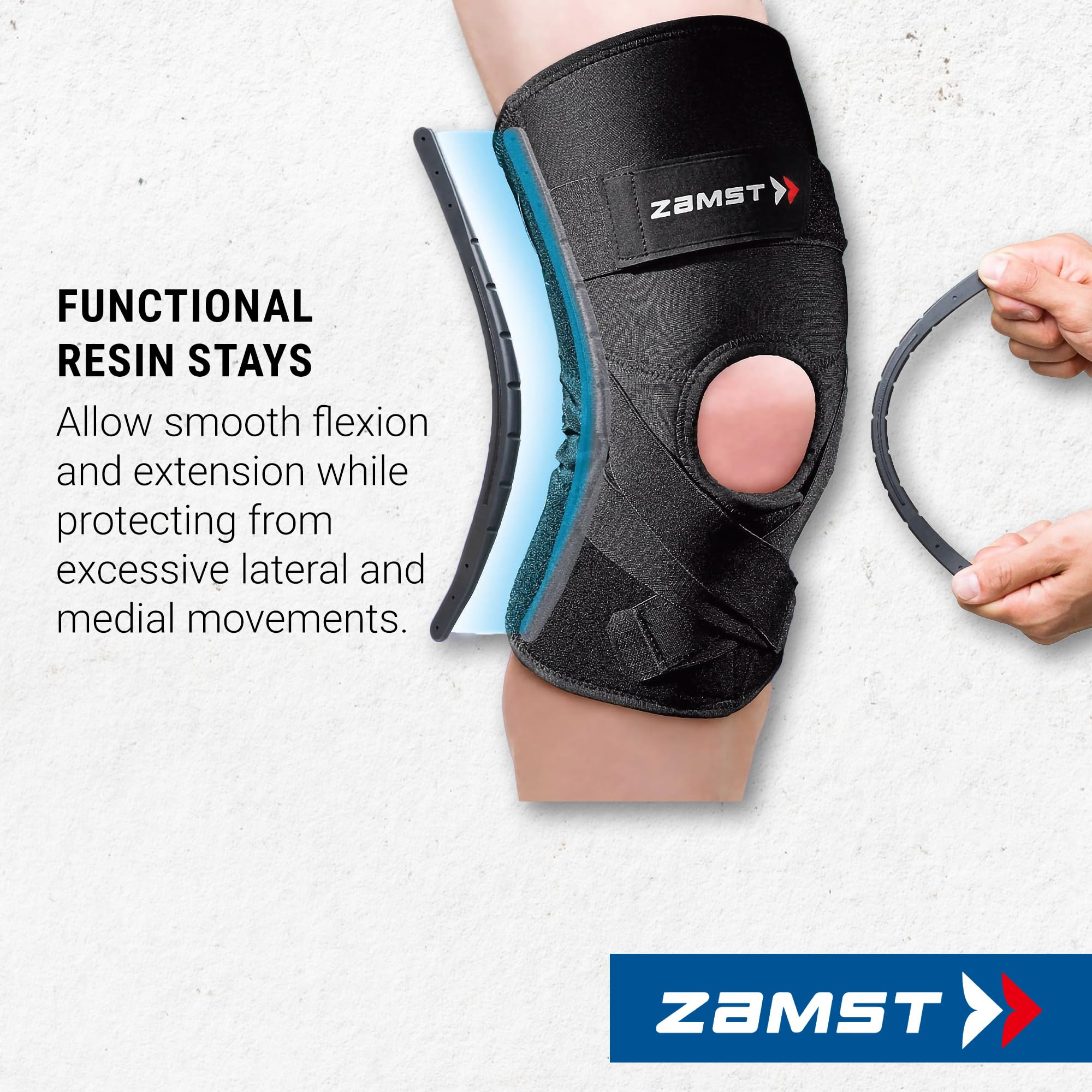 Amazon.co.jp: Zamst ZK-Protect スポーツ膝ブレース 柔軟な樹脂ステイ